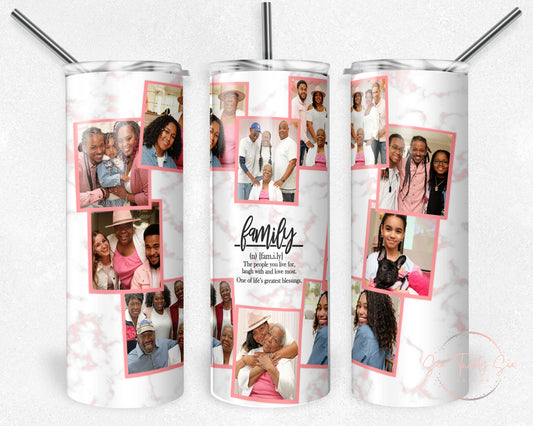 Family Heart Photo Tumbler