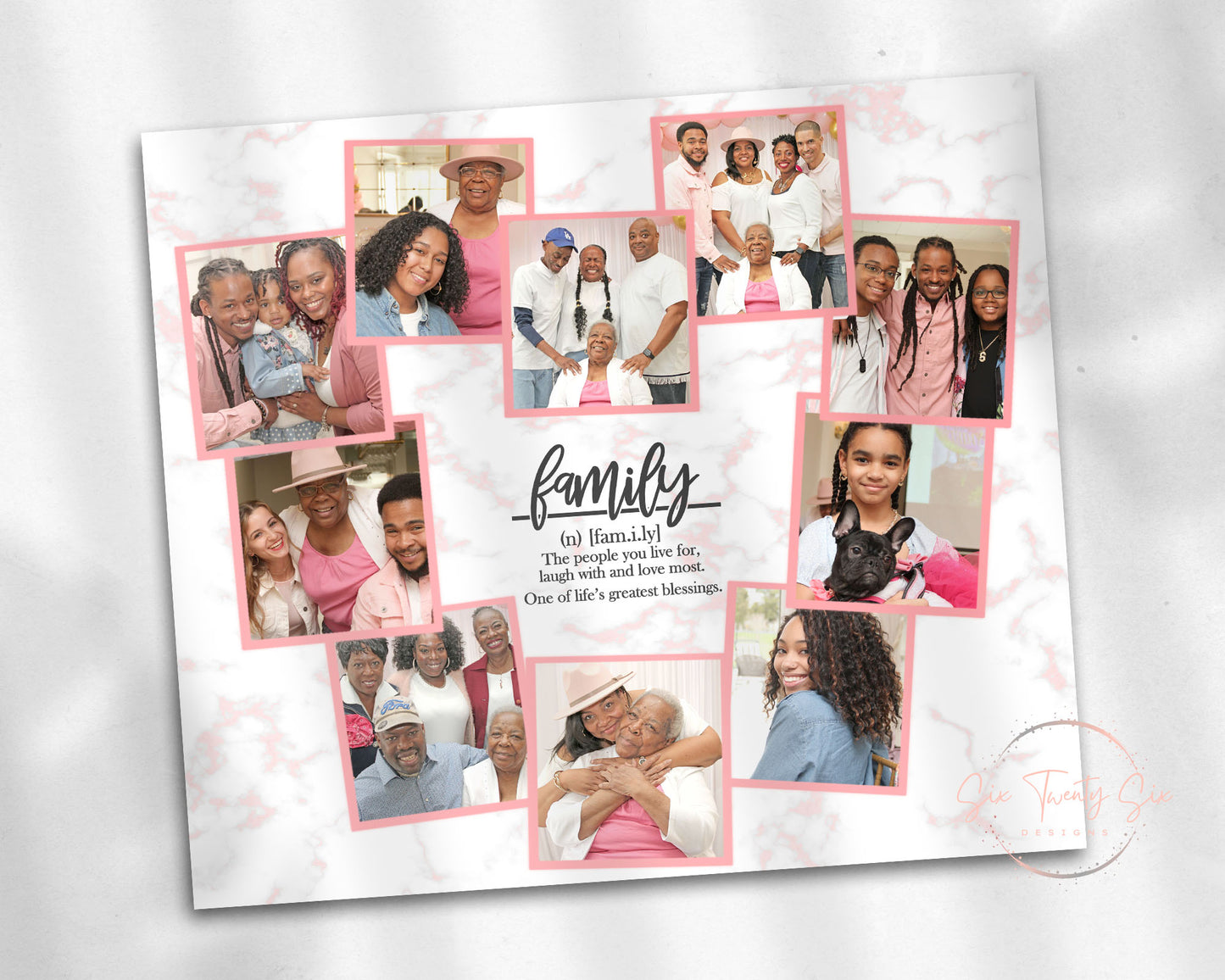 Family Heart Photo Tumbler