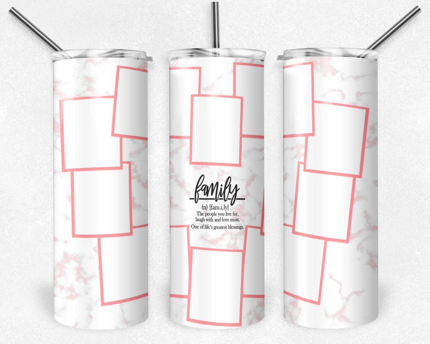 Family Heart Photo Tumbler