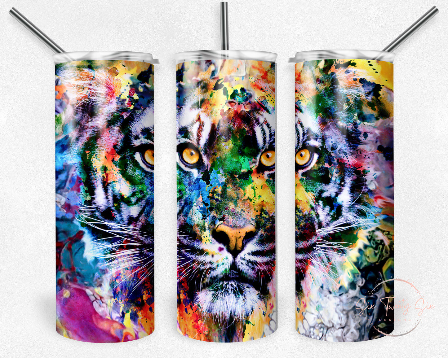 Abstract Tiger Tumbler