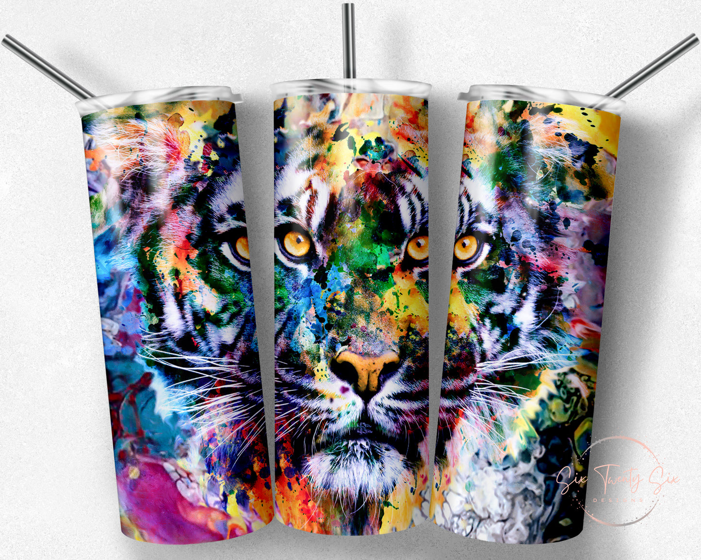 Abstract Tiger Tumbler