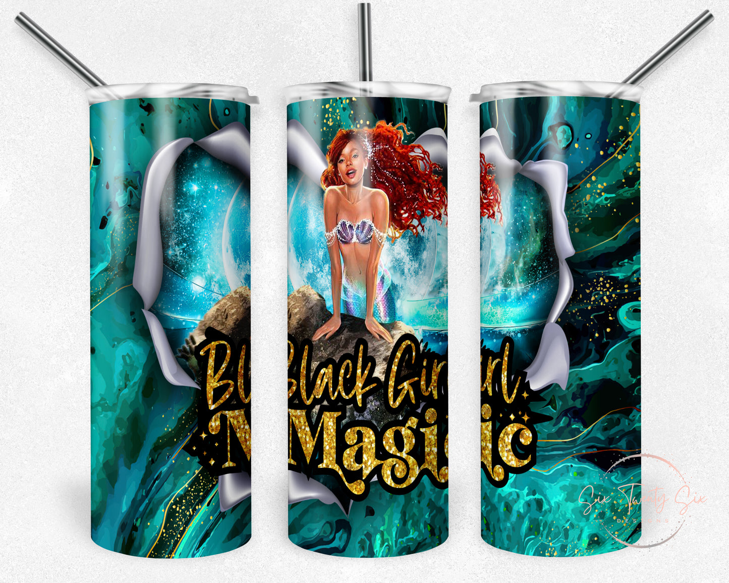 Black Girl Magic Mermaid 20oz Tumbler