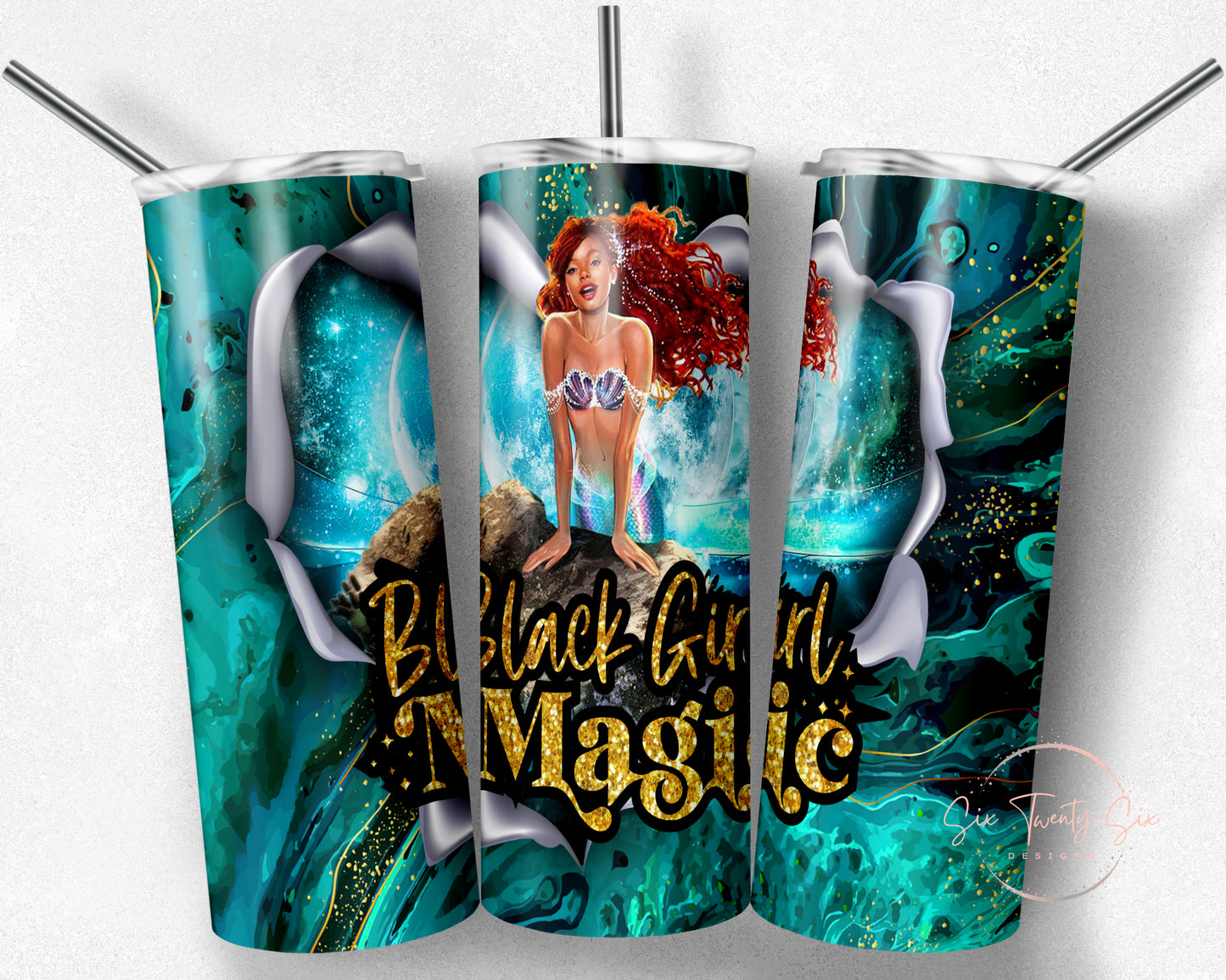 Black Girl Magic Mermaid 20oz Tumbler