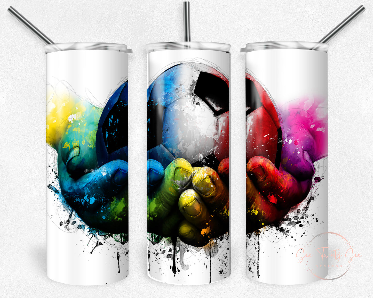 Colorful Soccer Tumbler