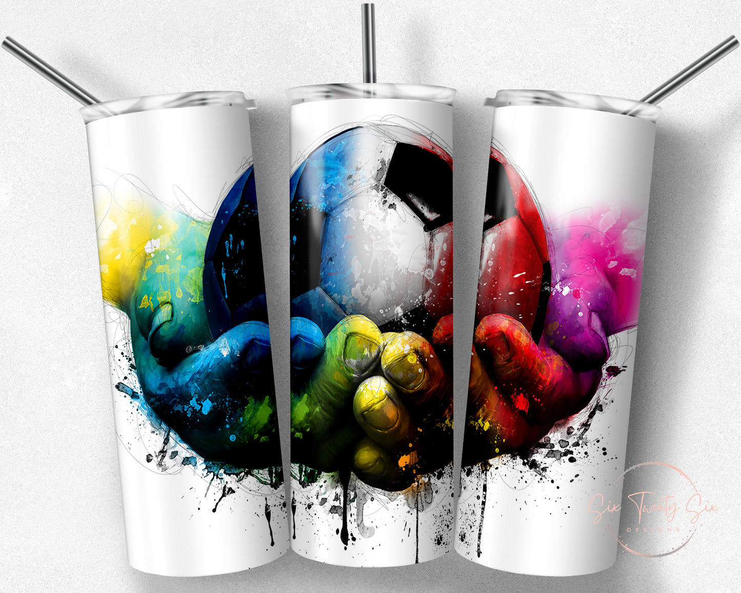 Colorful Soccer Tumbler